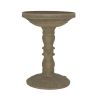 Outdoor Fiberglass Bird Bath in Gray Aged Granite Stone Finish