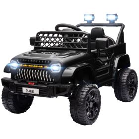 12V Battery Powered Ride On Truck, Kids Electric Car UTV with Spring Suspension, Remote, Horn, USB Music, Black
