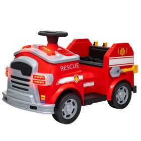 Kids Power Wheels Car, 12V Battery Powered Toddler Car with Siren, Flashing Lights Fire Extinguisher & Horn Music for Ages 3-5