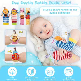 Baby Ringing Toy Set, Baby Gripping Ringing, Easy to Grasp Sensory Buckle, Baby Development Learning Music Toy
