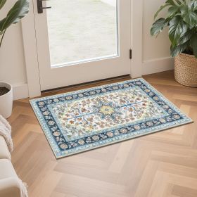 Boho Kitchen Rugs Sets of 3 Non Slip Washable Farmhouse Kitchen Rugs and Mats for Floor Kitchen Runner Rug Floor Carpet for Kitchen, Laundry, Hal