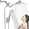Shower Head with Handheld Spray, 8" High Pressure Rain Shower Head Combo with Adjustable Extension Arm, 5 Spray Modes Dual Showerhead Set
