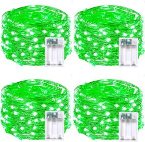 4 Pack 20FT 60LED St Patrick's Day Battery Operated Fairy Lights with Timer, Waterproof Battery String Lights Outdoor Indoor