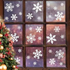 LUDILO 135Pcs Christmas Window Clings Snowflakes Window Decals Static Window Stickers for Christmas Decorations Windows Décor Ornaments Xmas Part