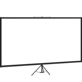 Tripod Projector Screen with Stand 100inch 16:9 4K HD Projection Screen Stand Wrinkle-Free Height Adjustable Portable Screen for Projector Indoor