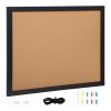 Cork Board, 24 x 18 inches, Double-sided Bulletin Board with MDF Sticker Frame, Vision Board Includes 10 Pushpins