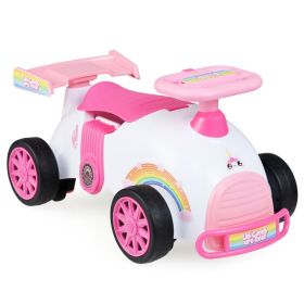 Kids Ride-On Sliding Car with Music Function, 3 Themes Sit-and-Scoot Toy for 19-36 Months (Unicorn)