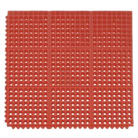 1PC Red Rubber Anti-Fatigue Kitchen Mat, 90x90x1.2cm, Thick Non-Slip Floor Mat
