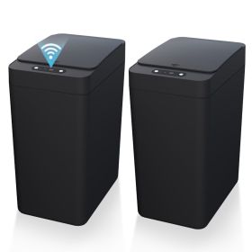 2Pack Bathroom Small Trash Can with Lid, 2.6 Gallon Touchless Automatic Garbage Can Slim Waterproof Motion Sensor Smart Trash Bin for Bedroom, Of