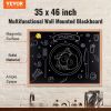 Magnetic Chalk Board, Hanging Message Signs with Chalks, Vintage Chalkboard Sign, Rustic Brown Framed Calendar and Bulletin Combo Boards, 35"x46"