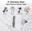 Shower Head with Handheld Spray, 8" High Pressure Rain Shower Head Combo with Adjustable Extension Arm, 5 Spray Modes Dual Showerhead Set