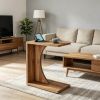 C-Shaped End Table Sofa Side Table Couch Table for Small Space Modern Minimalist Living Room Bedroom Organizer Shelf Coffee Table