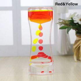 Montessori Educational Toys Hourglass Sensory Visual Stimulation Timer Decompression Toys Water Drop Gift Time Lapse Sensor (Color: red yellow)