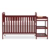 4-in-1 Convertible Baby Crib with Changing Table Combo, Wood Full Size Baby Crib, 4 Adjustable Heights, Non-Toxic Finishes