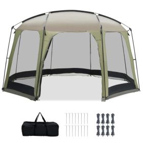 Large 6-8 Person Screen House Tent With Full Mesh Walls, UV Protection Outdoor Sun Shelter Canopy With Wind Ropes & Stakes (Option: Defaulttitle)