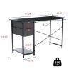 40-47IN The computer desk has drawers, the wooden desk has adjustable position drawers, and the modern study and work desk has side hooks