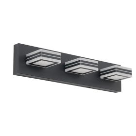 Matte Black Vanity Light Fixtures 3 Lights Up And Down LED Modern Bathroom Vanity Lights Over Mirror Acrylic Black Bath Wall Lighting No Bulbs (Option: Default)